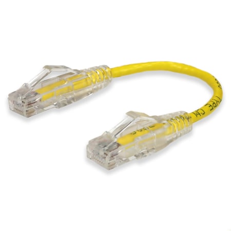 Add-On 6IN RJ-45 MALE TO RJ-45 MALE CAT6 STRAIGHT YELLOW SLIM UTP COPPER PVC ADD-0-5FSLCAT6-YW